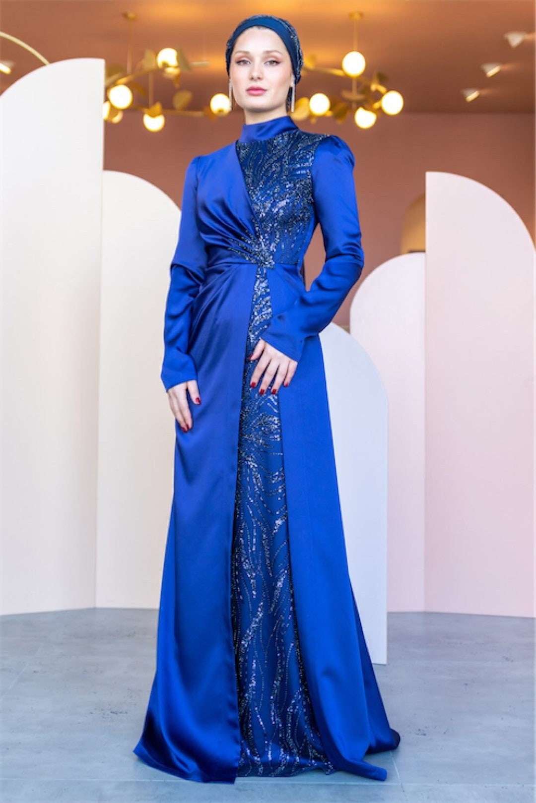 Eliza Sax Muslim Wedding Dress Hijab Dress Turkish Style - Etsy