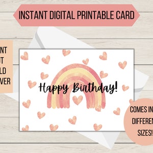 Happy Birthday Digital Printable | Birthday Digital Card | Birthday Printable Card