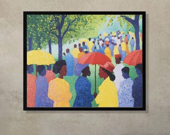 Juneteenth Black History Celebration African American Fine Wall Art Canvas Print UNFRAMED