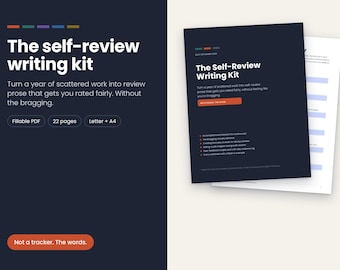 Self-Evaluation Writing Kit | Performance Review Guide with Examples (Fillable PDF)