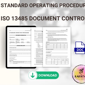 Standardarbeitsanweisung I SOP I Dokumentenkontrolle I ISO13485 I Vorlage I Qualitätsmanagementsystem für Medizinprodukte
