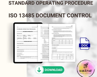 ISO 13485 Document Control SOP Template (Digital Download)