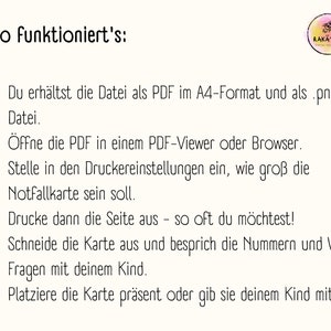 Notfallkarte Notrufkarte für Kinder I Notfallnummer I W-Fragen I SOS-Karte I Unabhängigkeit I Selbstsicherheit I Familienorganisation image 5