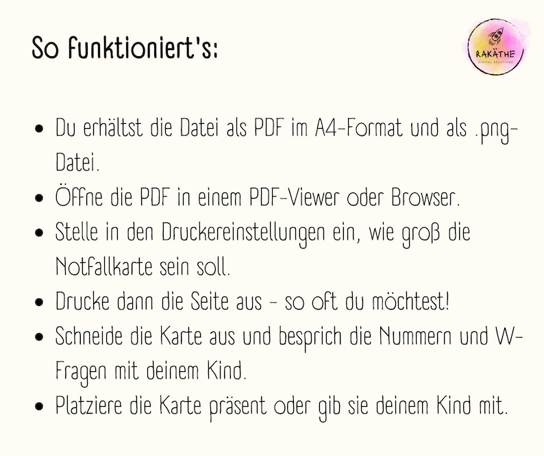 Notfallkarte Notrufkarte für Kinder I Notfallnummer I W-Fragen I SOS-Karte I Unabhängigkeit I Selbstsicherheit I Familienorganisation image 5