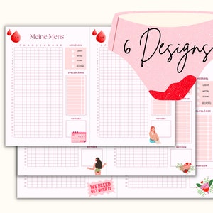 Periodentracker, Periodenkalender, Zyklustracker, Zykluskalender, Menstruationskalender I Zum Ausdrucken I Sofort-Download image 3