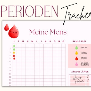 Periodentracker, Periodenkalender, Zyklustracker, Zykluskalender, Menstruationskalender I Zum Ausdrucken I Sofort-Download