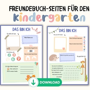 Freundebuchseiten I Freundekarten I Kindergarten-Freunde I Kita-Freunde in zwei Versionen zum Downloaden und Ausdrucken!
