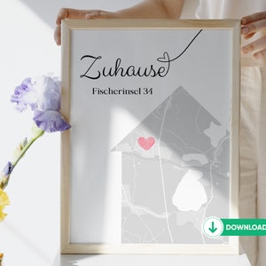 Einzugsgeschenk Wohnung Haus | Bild Zuhause | Geschenk Einzug Valentinstag Hausbau Hochzeit Richtfest | Bilder Wohnzimmer