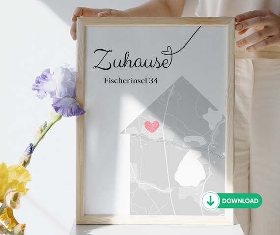 Einzugsgeschenk Wohnung Haus | Bild Zuhause | Geschenk Einzug Valentinstag Hausbau Hochzeit Richtfest | Bilder Wohnzimmer