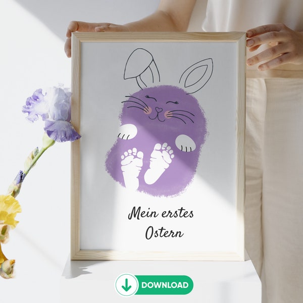 Baby Fußabdruck Ostern I Geschenk I Erinnerung I Mein erstes Ostern I Babyzimmer I Hase bunny I Andenken I Kinderzimmer I Last Minute