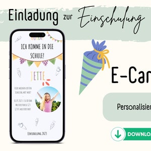 Ecard Einladung Einschulung I digitale Einladung I WhatsApp I Mail I personalisierbar I E-Card I Schule I Einladung I Einschulung I digital