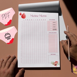Periodentracker, Periodenkalender, Zyklustracker, Zykluskalender, Menstruationskalender I Zum Ausdrucken I Sofort-Download image 4