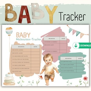 Babytracker I Baby Meilensteine I Baby Meilenstein-Tracker I Baby Entwicklung I Geburt I Geschenk I Sofort-Download I PDF I Erinnerung