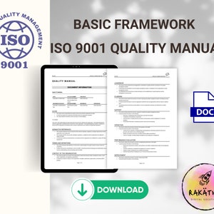 Quadro di base Manuale della qualità per la tua organizzazione I ISO 9001 I Modello modificabile I Formato Word I Download I Sistema di gestione della qualità