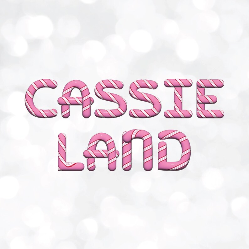 Candy Cane Letters, Numbers, Special Characters (PNG Files) - Etsy