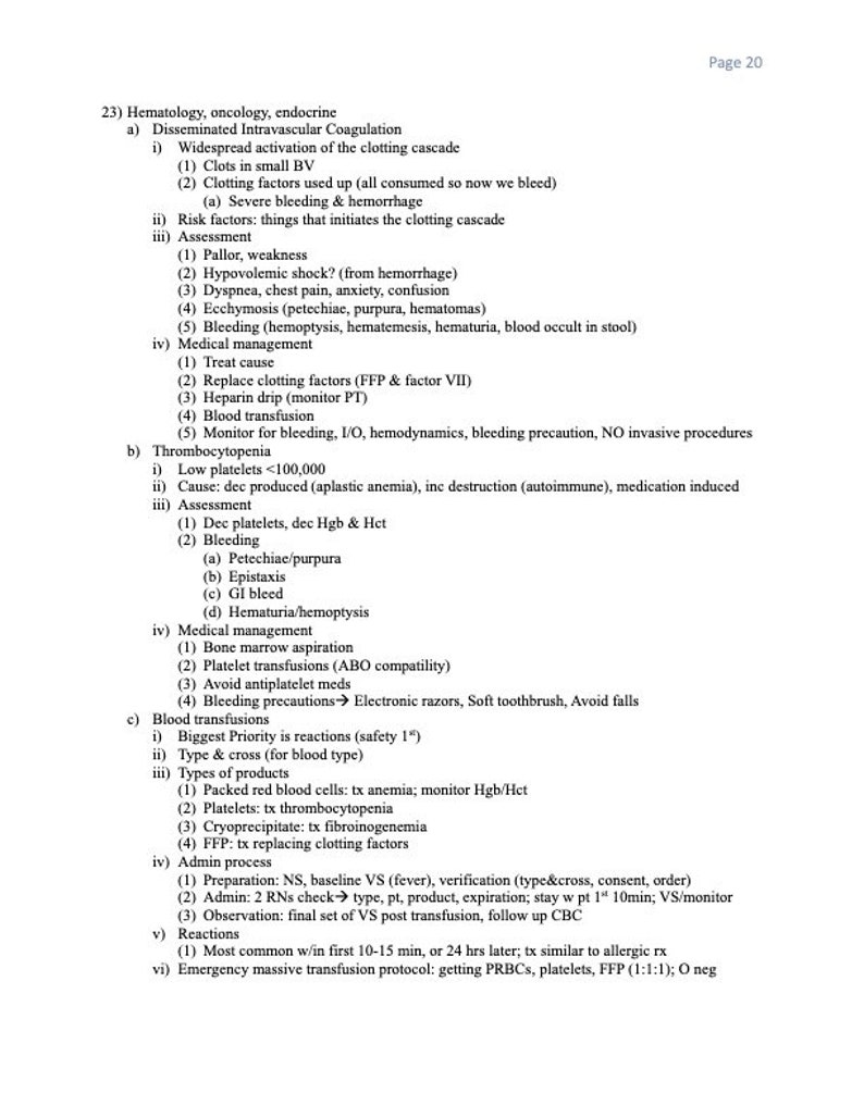 Pass NCLEX Easy 38 Pages LPN, RN Notes From Mark K Lectures & Uworld ...