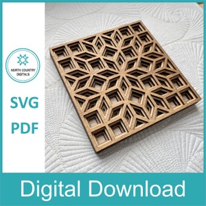 Carpenter Star Quilt Digital Laser Cut File - Wall Decor - SVG PDF