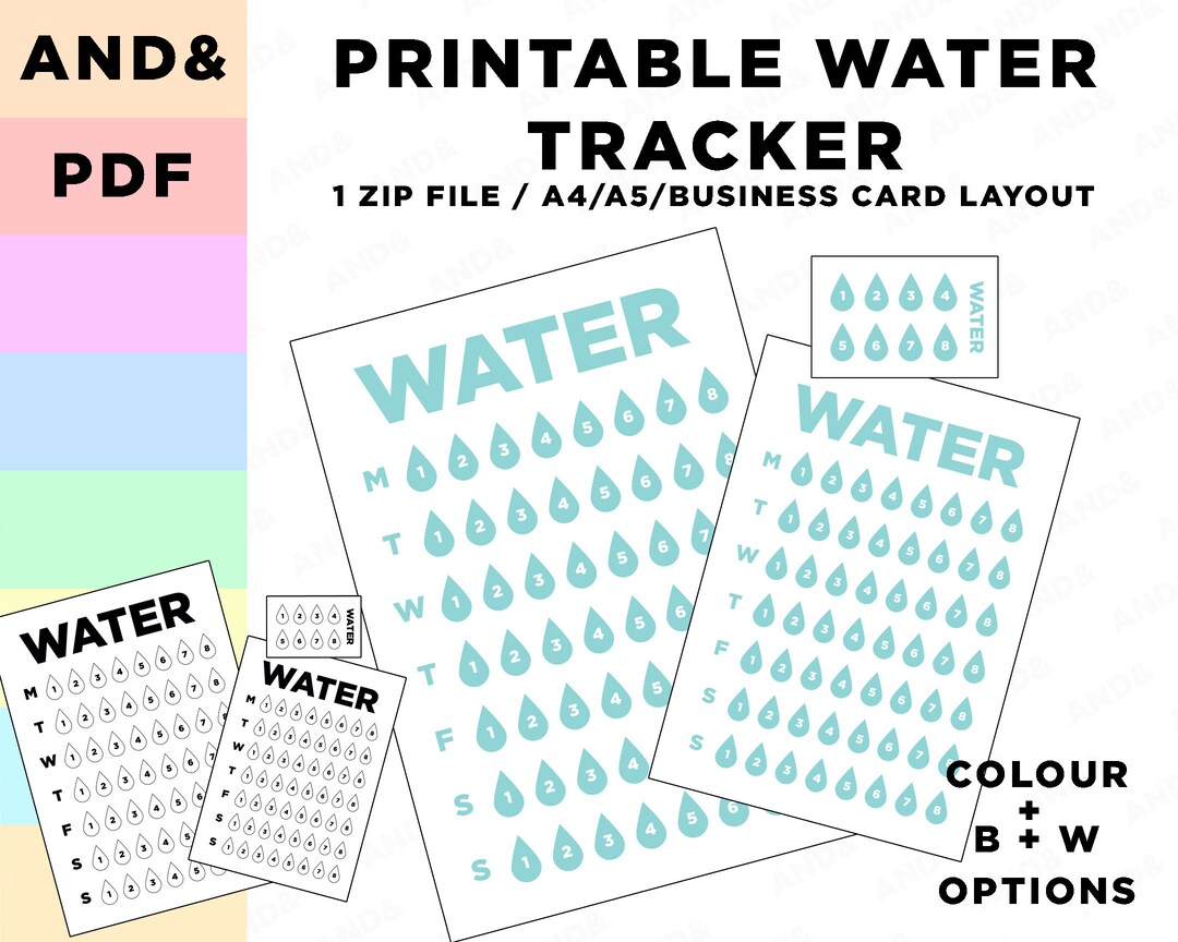 Water Tracker Print at Home Printable Water Tracker Weekly Water ...