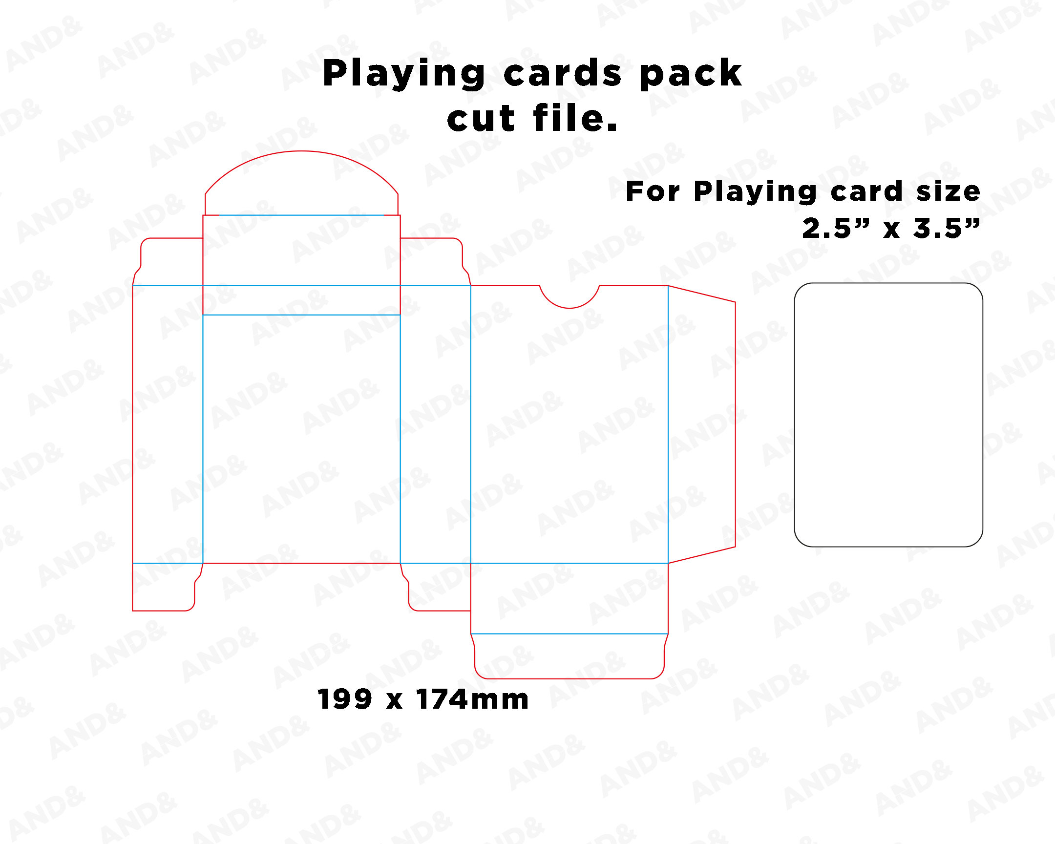 Playing Cards Box for Deck Cutting File Cards Line Art SVG Files Cut ...