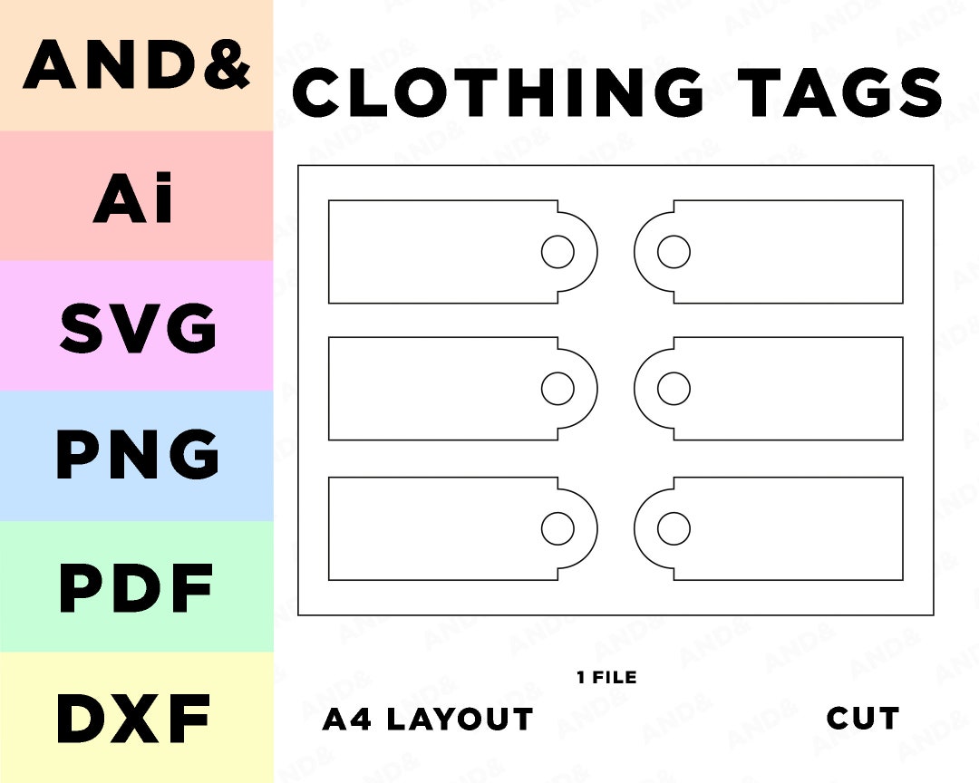 Clothing Tag SVG File, Retail DIY Craft (A4 Layout) - Etsy