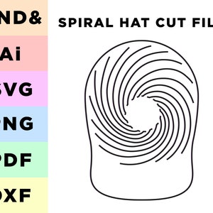 Spiral Hat cut files Line Art SVG Files Cut Files DXF Files Party ideas Svg Files for Cricut party hat fun party hat cut files funny paper