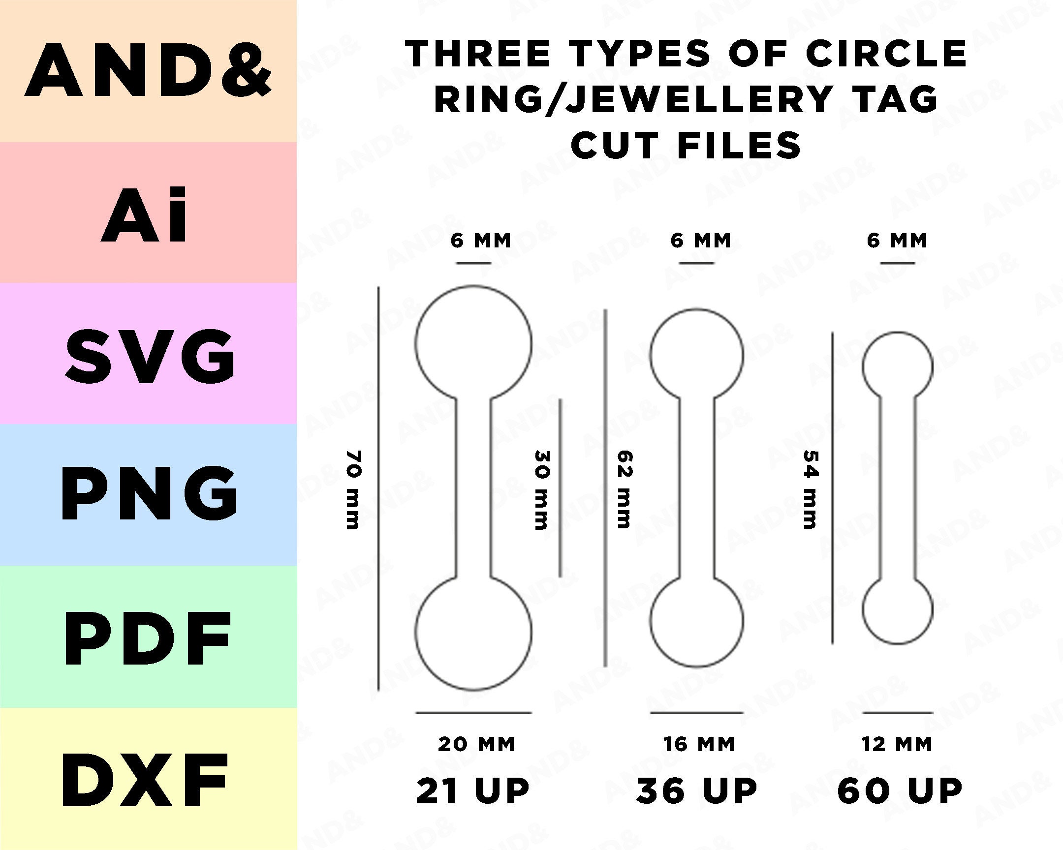 Circle Ring Tag Cut Files, Line Art SVG DXF PNG (digital Download ...
