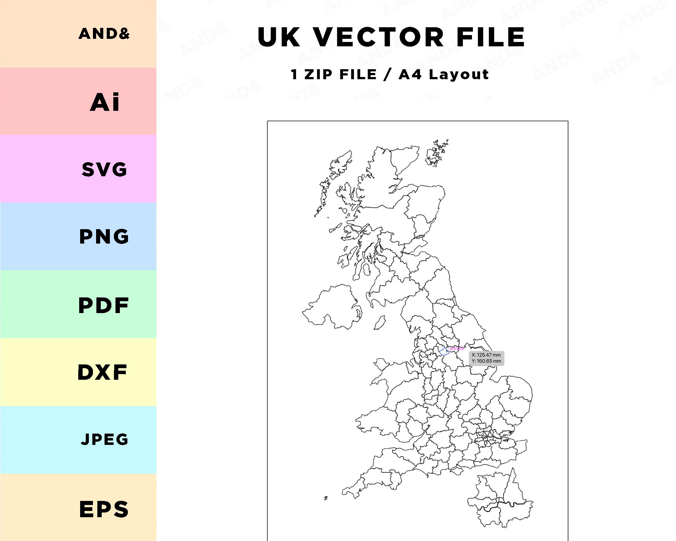 Uk Map Vector File UK Map Vector File, England Game SVG (digital Download) - Etsy UK