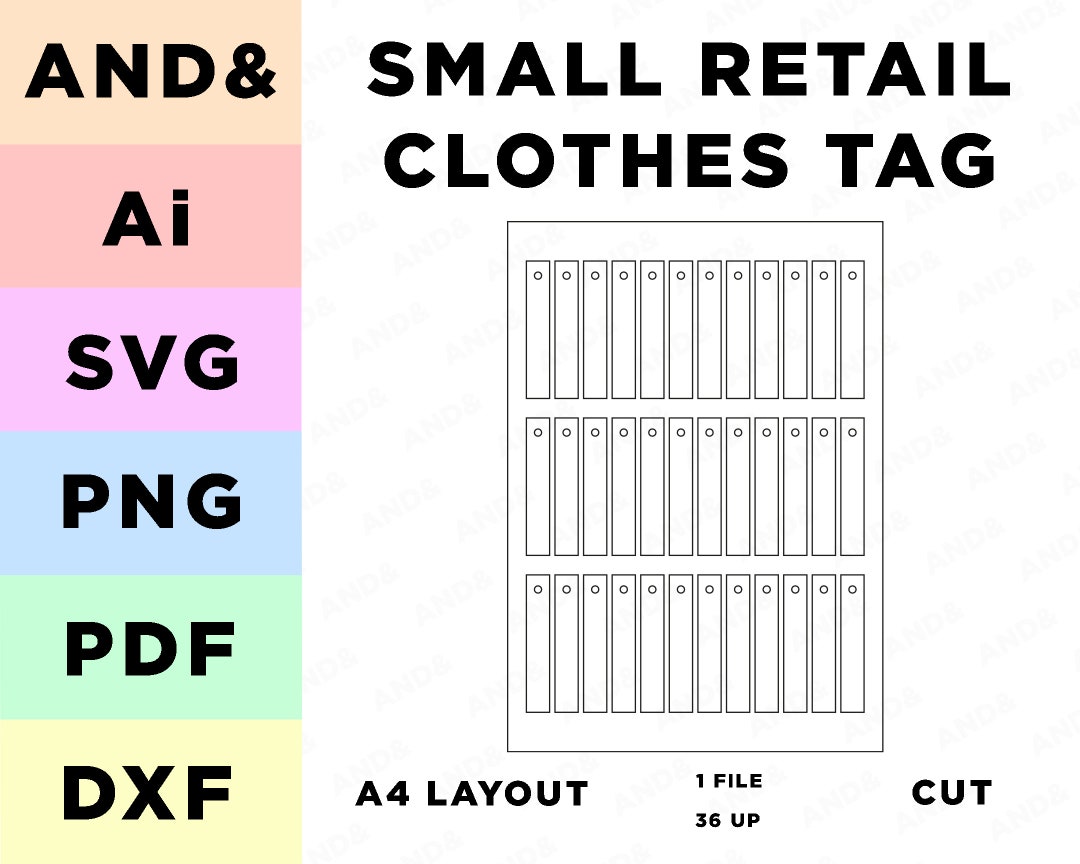 Clothing Tag SVG File, Retail Brand Tags (A4 Layout) - Etsy