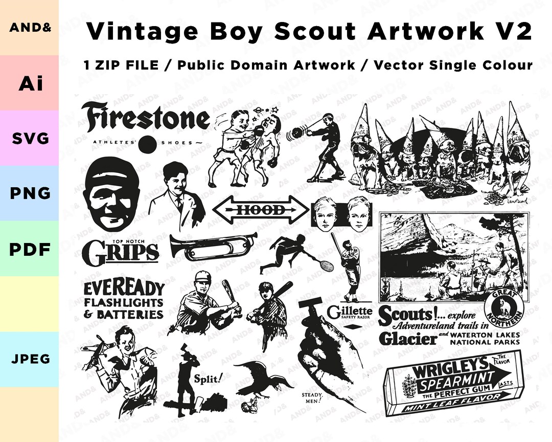Scouts Graphics Vintage Boy Scout Graphics, Vector Art (SVG, PNG, PDF) - Etsy