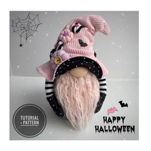 Gnome pattern, Halloween Gnome pattern, DIY gnome tutorial, Scandinavian gnome PDF, Fall gnome, Witch hat sewing pattern Digital Delivery