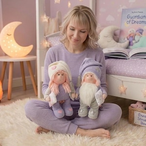 Scandinavian plush gnome pattern PDF DIY lepricone Elf doll tutorial Bedtime toy 12 inches