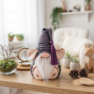 Patrón de costura para gnomo elfo del bosque, enano escandinavo con bastón, PDF, tutorial para amantes de los juguetes DIY