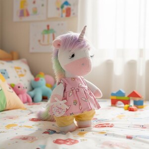 Stuffed Animal Unicorn PDF Sewing Pattern & Tutorial Horse Plush Toy Template Homemade Gift Ideas