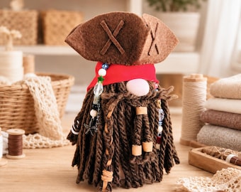 Pirate Gnome Sewing Pattern PDF Sea Dwarf Doll Tutorial Low Sew Plush Craft