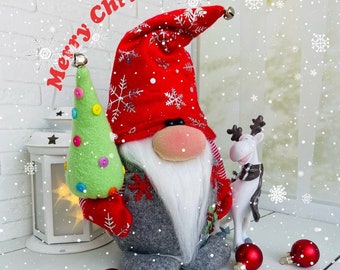 Christmas Gnome pattern, DIY gnome tutorial, Scandinavian gnome PDF, Holiday gnome Sewing pattern Digital Delivery