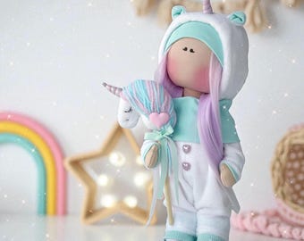 Unicorn Rag Doll Sewing Pattern DIY Fantasy Plush Toy Beginner Friendly Doll Making Tutorial