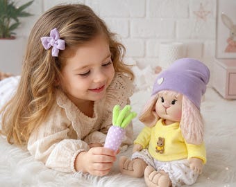 Dress Up Bunny Doll Pattern PDF Removable Clothes Plush Tutorial Nursery Decor Beginners