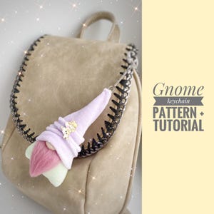 Modello di cucito PDF per gnomo scandinavo di primavera color crema lime, tutorial fai da te per mini portachiavi pasquale, modello inglese per principianti, regalo per la mamma di San Valentino