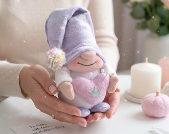 DIY Gnome Pincushion Sewing Pattern PDF Tutorial Plush Toy Beginners Mother’s Day