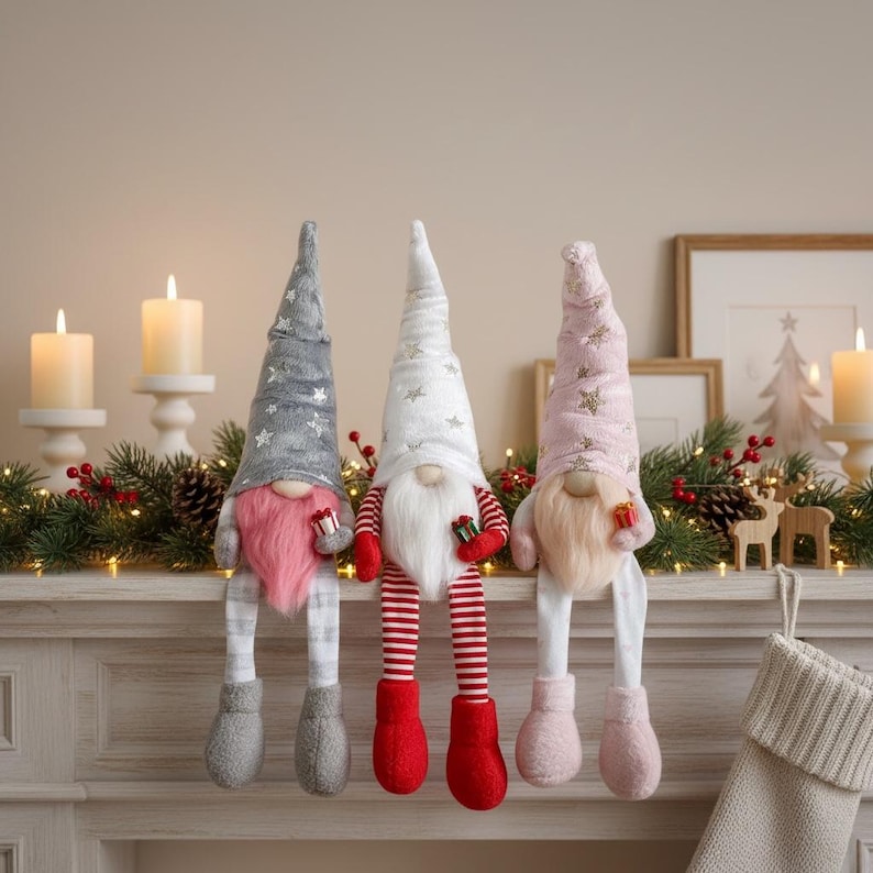 Christmas Gnome Sewing Pattern PDF, DIY toy tutorial, Scandinavian dwarf gift, Holiday gonk for Home Decor, English Guide Digital Delivery