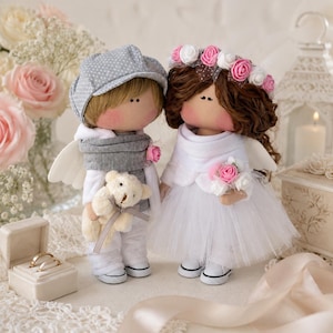 Wedding Couple Dolls Pattern PDF Cloth Bride and Groom Sewing Tutorial Romantic Keepsake DIY