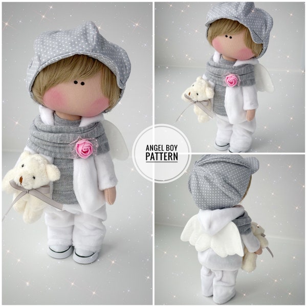 Rag doll pattern, DIY doll tutorial, Angel Boy Doll sewing pattern, Doll body making, Tilda doll tutorial Digital download, DIY soft doll