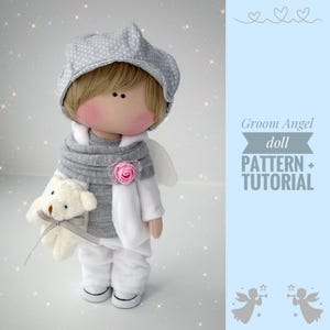 Modello per bambola di pezza, tutorial per bambola fai da te, modello per bambola Angel Boy, creazione del corpo di bambola, tutorial per bambola Tilda, download digitale, bambola morbida fai da te