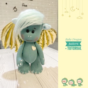 Stuffed Dragon Dinosaur - PDF Sewing Pattern & Tutorial Homemade kid toys Holiday gift ideas Plush toys Stuffed animal softie patterns