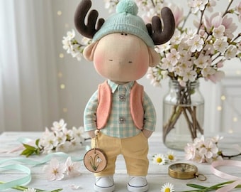 Woodland Animal Moose Elk Sewing Pattern DIY Forest Doll Tutorial Reindeer Christmas 14 Inches