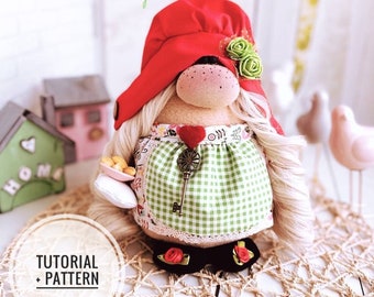 Patron de nain, nain cuisinier, patron de nain de chef, tutoriel nain de cuisine DIY, nain scandinave PDF, modèle de couture livraison numérique