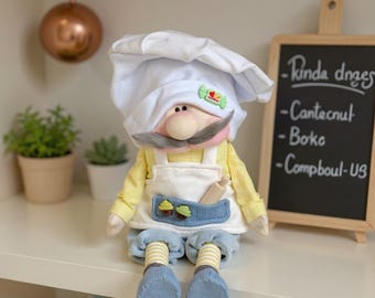 Kitchen Gnome Sewing Pattern Chef Doll PDF Tutorial DIY Gift for Mother Day