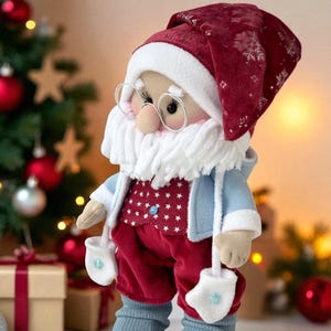 Scandinavian Santa Gnome Tutorial PDF Low Sew Fabric Doll Pattern DIY Christmas Sewing Project
