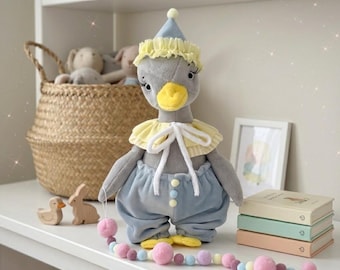 Shelf Goose Sewing Pattern and Tutorial DIY Plush Stuffed Animal Birthday Toy with Clothes