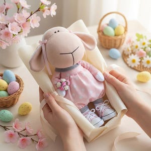 Plush Soft Sheep sewing pattern PDF Lamb Rag doll DIY Stuffed animal Easter toy